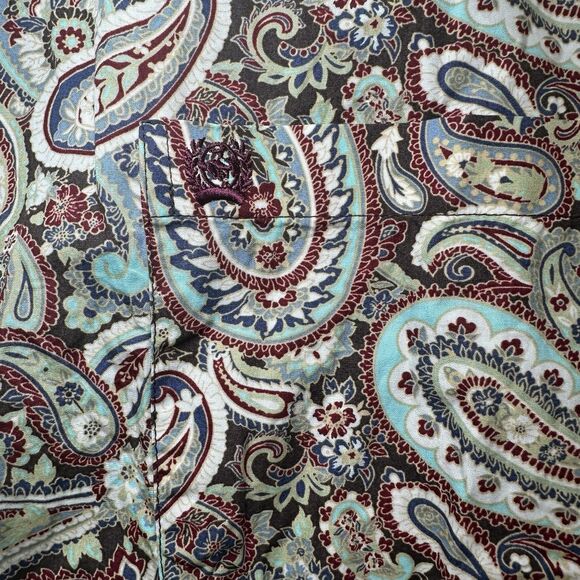 Cinch Shirt Mens XXL Green/Blue Paisley Button Down Long Sleeve Western Print - Picture 2 of 7